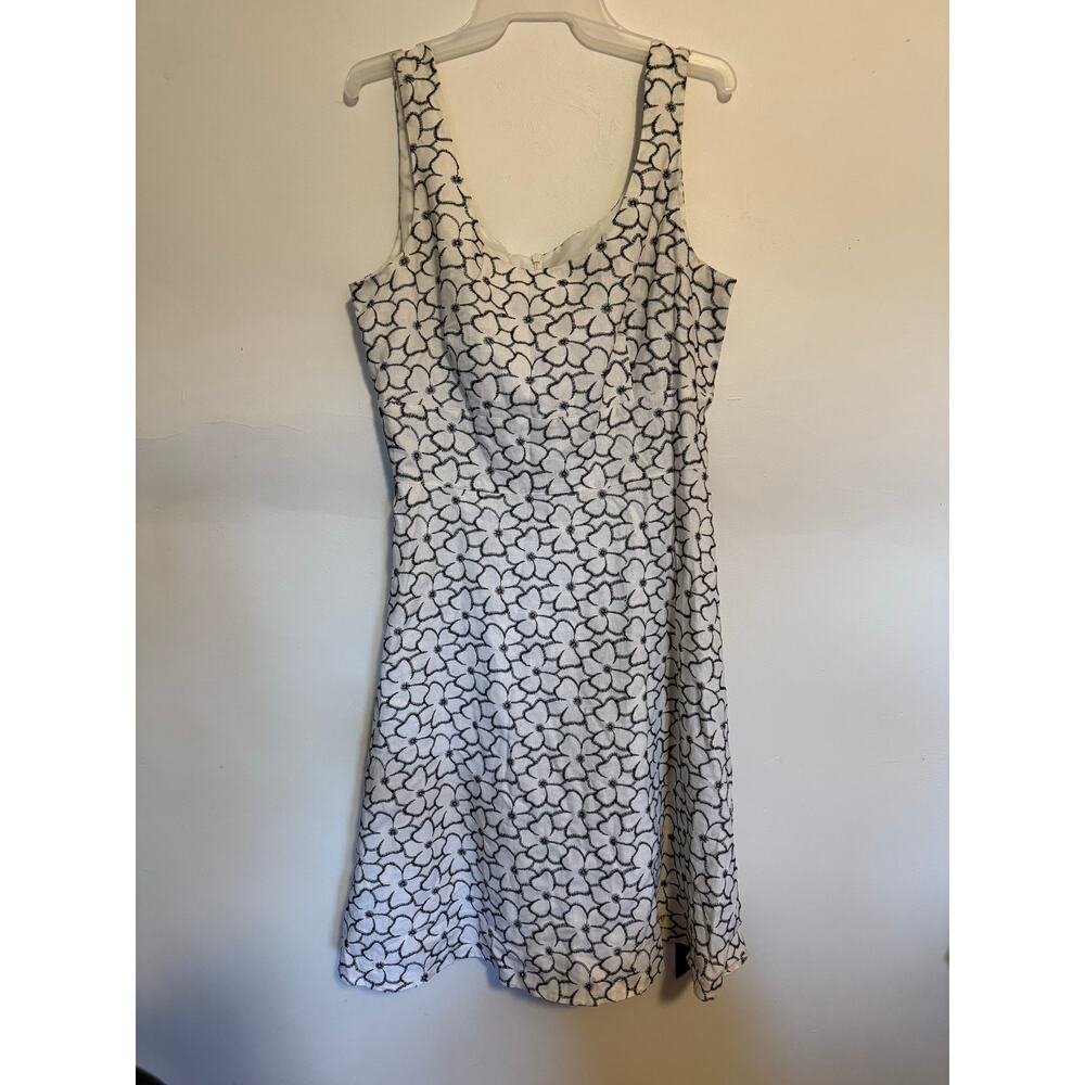 Sheri Martin New York dress black and white flowers size 14P petite